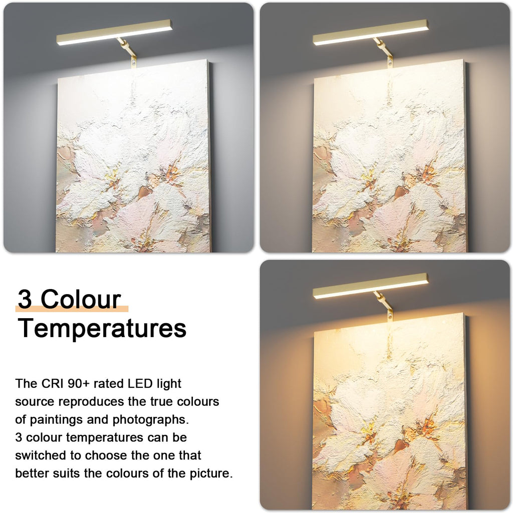 4W Plug in Picture Light for Paintings with Remote Control, 12" LED Art Display Lighting for Gallery, Dartboard