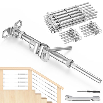 15 Pairs 1/8" Cable Railing Kit Swage Toggle Turnbuckle Hardware