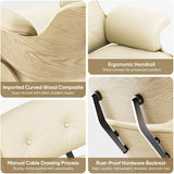 Modern Chaise Lounge Chair and Ottoman — White Leather