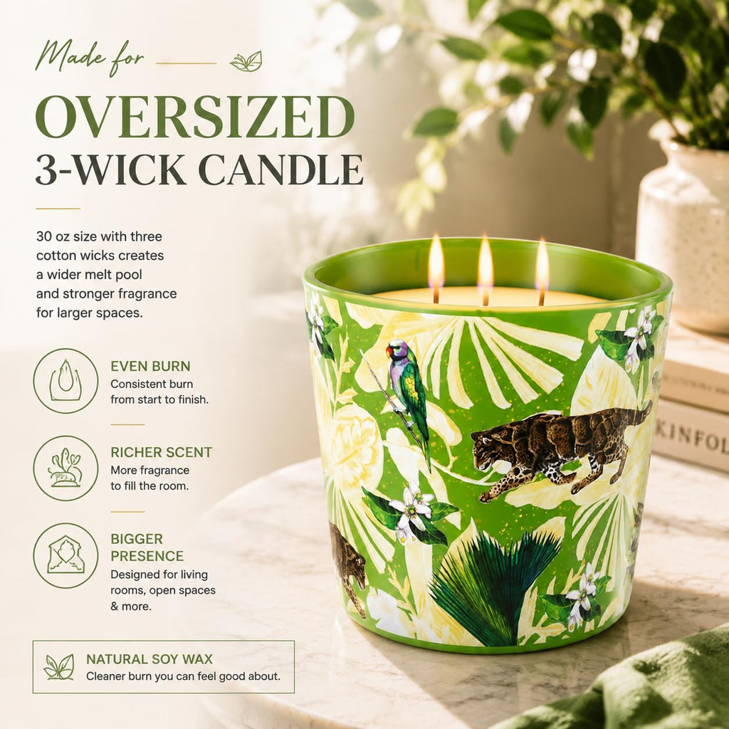 Verbena Fig Leaf Soy Candle, 30oz 3-Wick