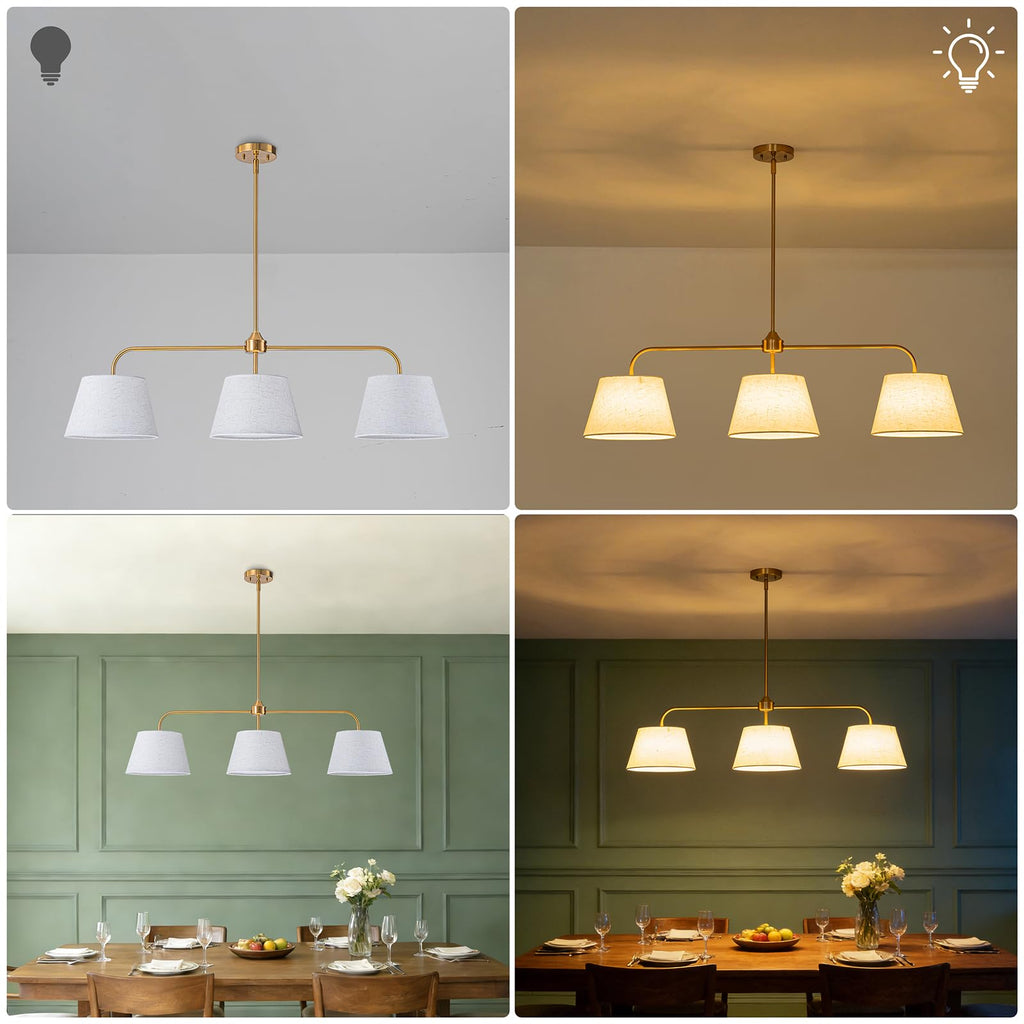 40" Brass Kitchen Island Lighting, Linear Chandeliers