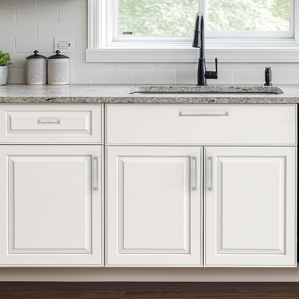 Polished Chrome Cabinet Handles Solid Handles,4 Inch,5 Pack