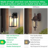 Outdoor Wall Lantern, Exterior Waterproof Wall Sconce Light Fixture, Black Anti-Rust Mount Light with Clear Glass
