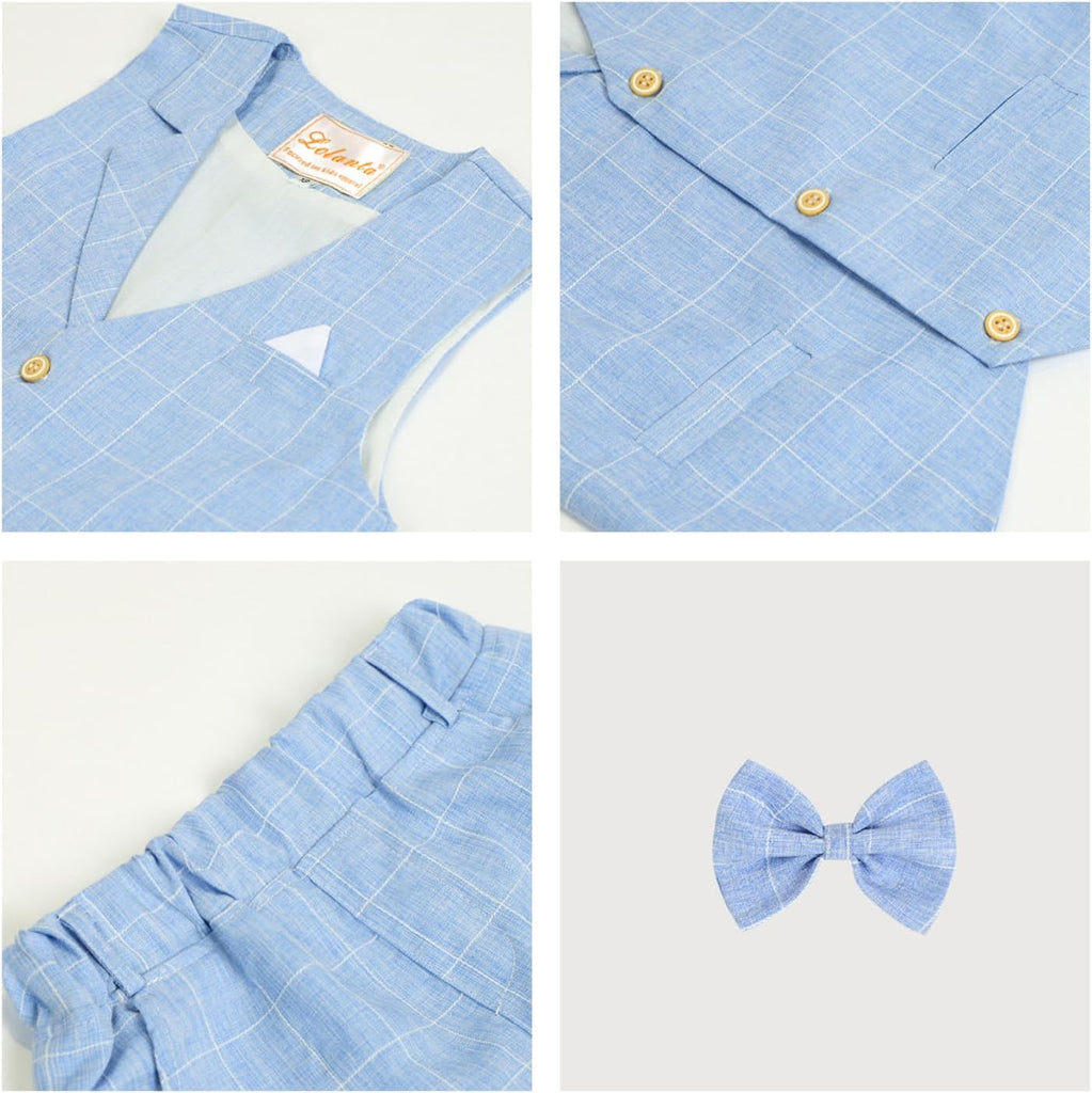 Summer Boys Suit Dress Clothes Kids 4Pcs Wedding Ring Bearer Outfit