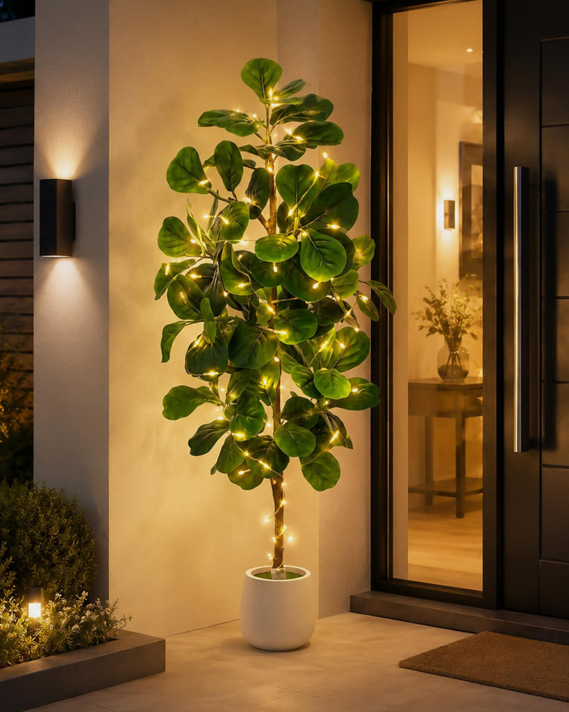 6Ft Artificial Fiddle Leaf Fig Tree Tall Fake Plants Indoor Faux Trees