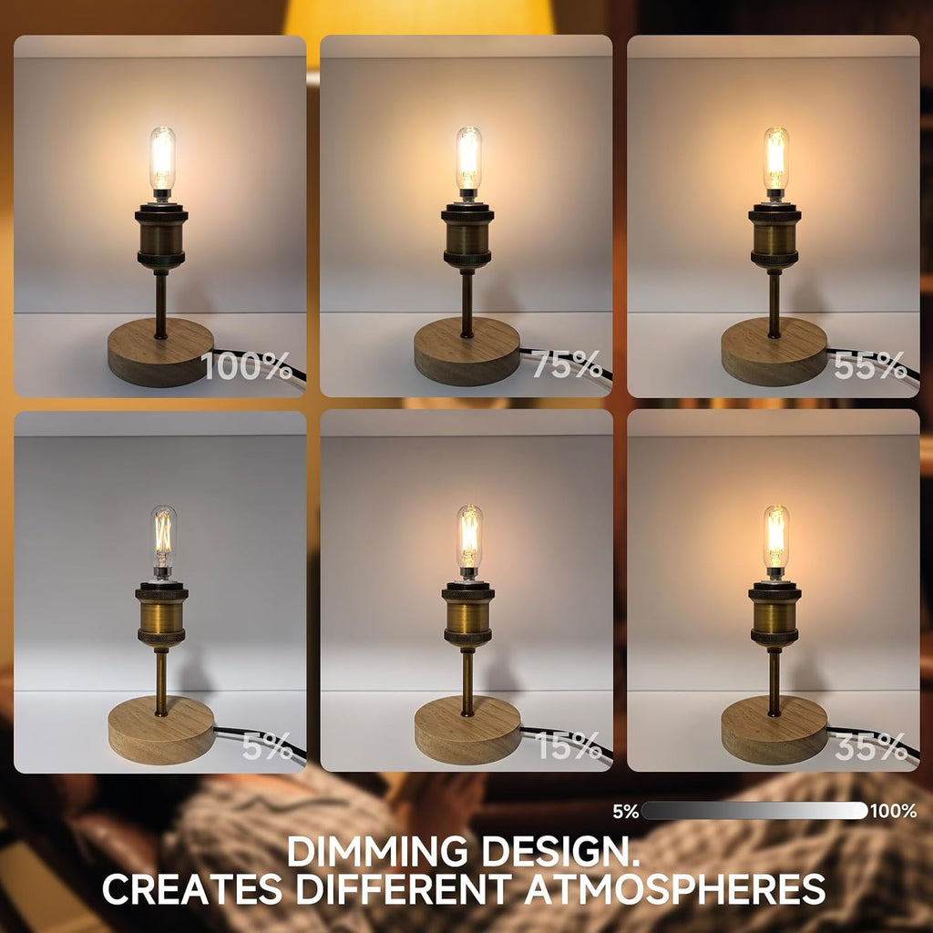 E12 LED Edison Bulb Dimmable 4W 2700K Warm White 6-Pack