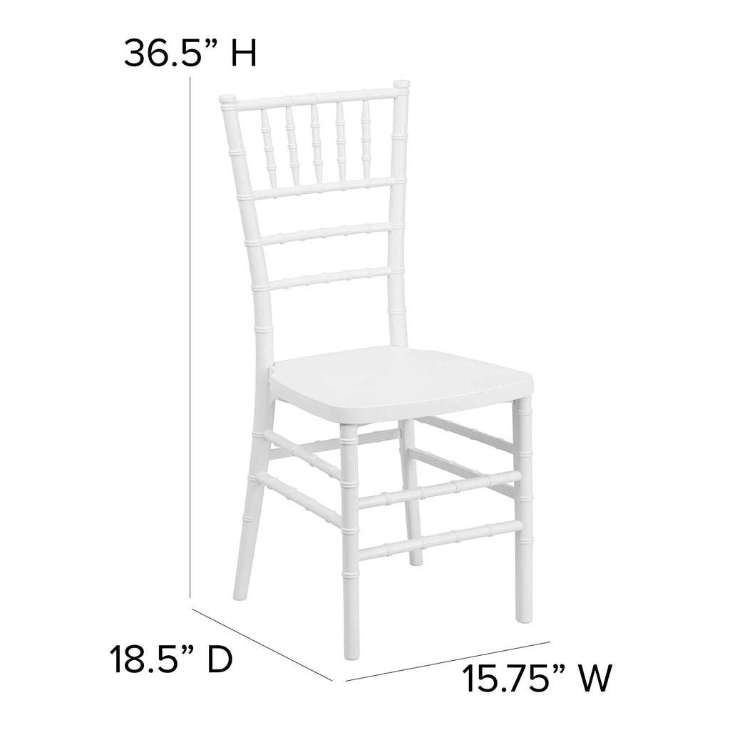 White Resin Ballroom Chair, 2-Pack