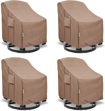 Patio Chair Covers for Outdoor Furniture Waterproof 4 Pack, Heavy Duty Waterproof Outdoor Swivel Chair Cover (30"W