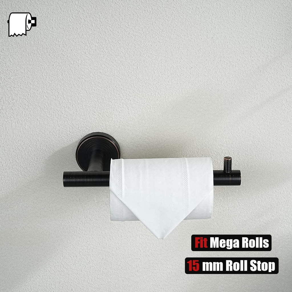Bathroom Hardware Set Oil Rubbed Bronze, 5-Piece Bath Accessories Set Wall Mount Includes 24 in Towel Bar, 9 in HT