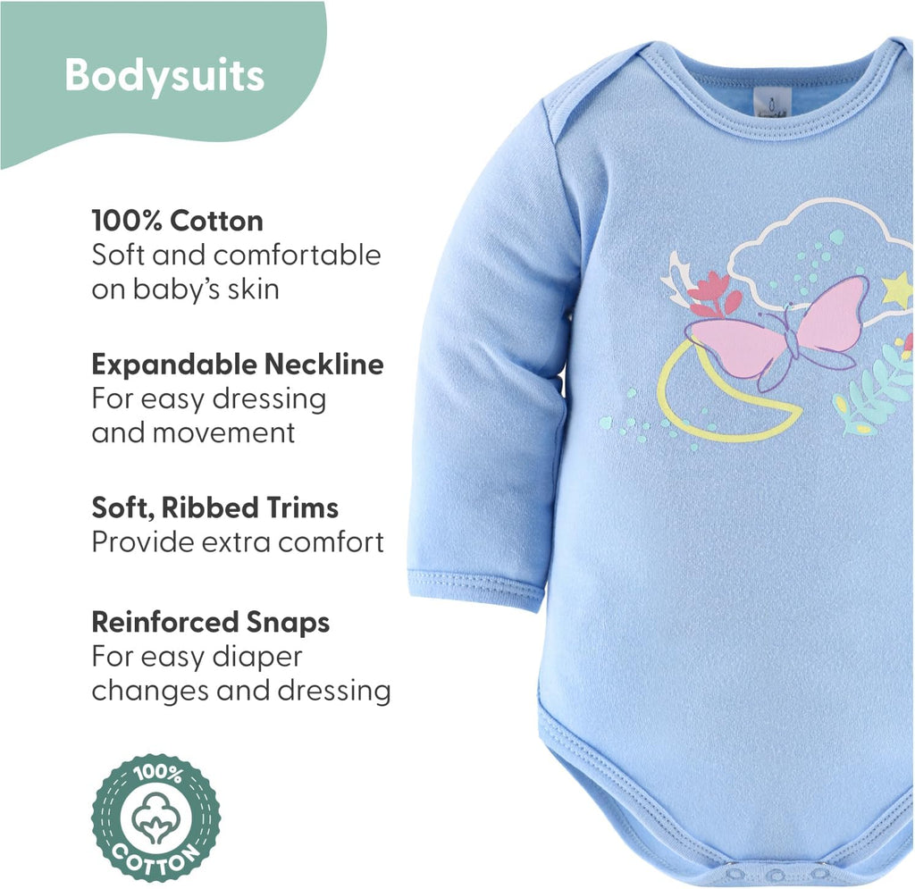 Baby Layette Gift Set for Girls, Newborn Girl Gift Sets, Baby Clothes & Essentials, Purple Butterfly