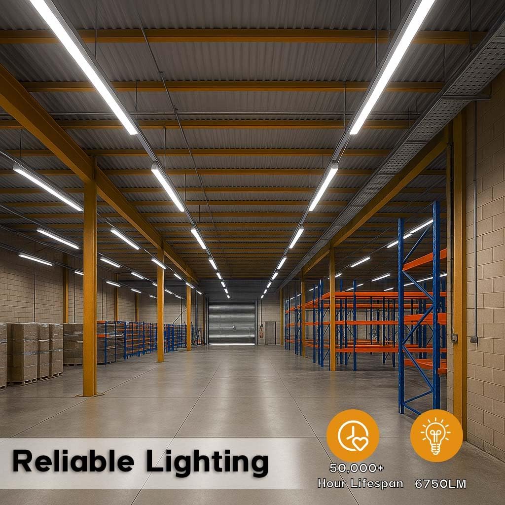 T8 8FT LED Tube Light, 8 Foot T8 V Shaped Single Pin FA8 Base, Ballast Bypass 270° 50W 6750LM, 6500K Cool White