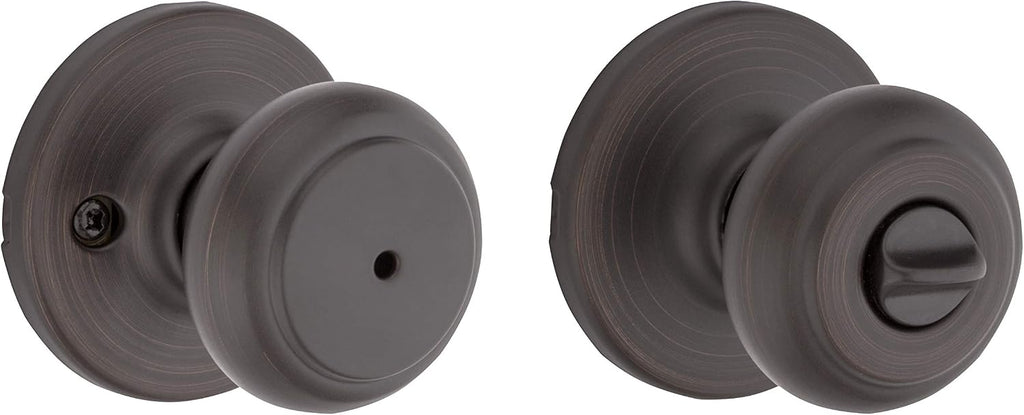 Cove Interior Privacy Door Knob with Lock, Door Handle , Venetian Bronze Keyless Turn Lock Doorknob