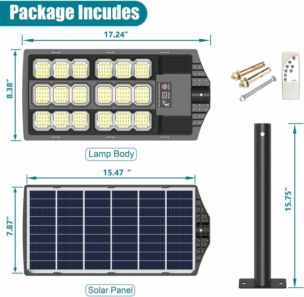 Solar Flood Lights Waterproof Wide Angle Dusk to Dawn Outdoor Lighting