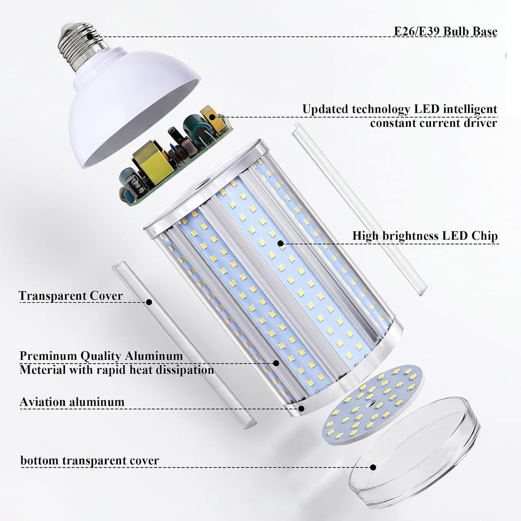 2 Pack 100W LED Corn Cob Bulb,10,000 Lumen, Daylight 5000K