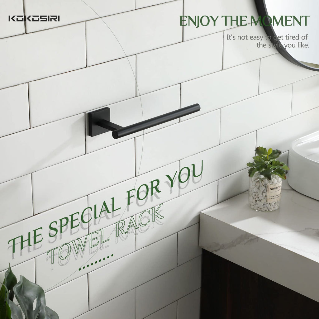 Towel Bar Matte Black Bathroom Hardware Hand Towel Rails Wall Mounted Kitchen Toilet Cabinet Paper Holder, Stainless
