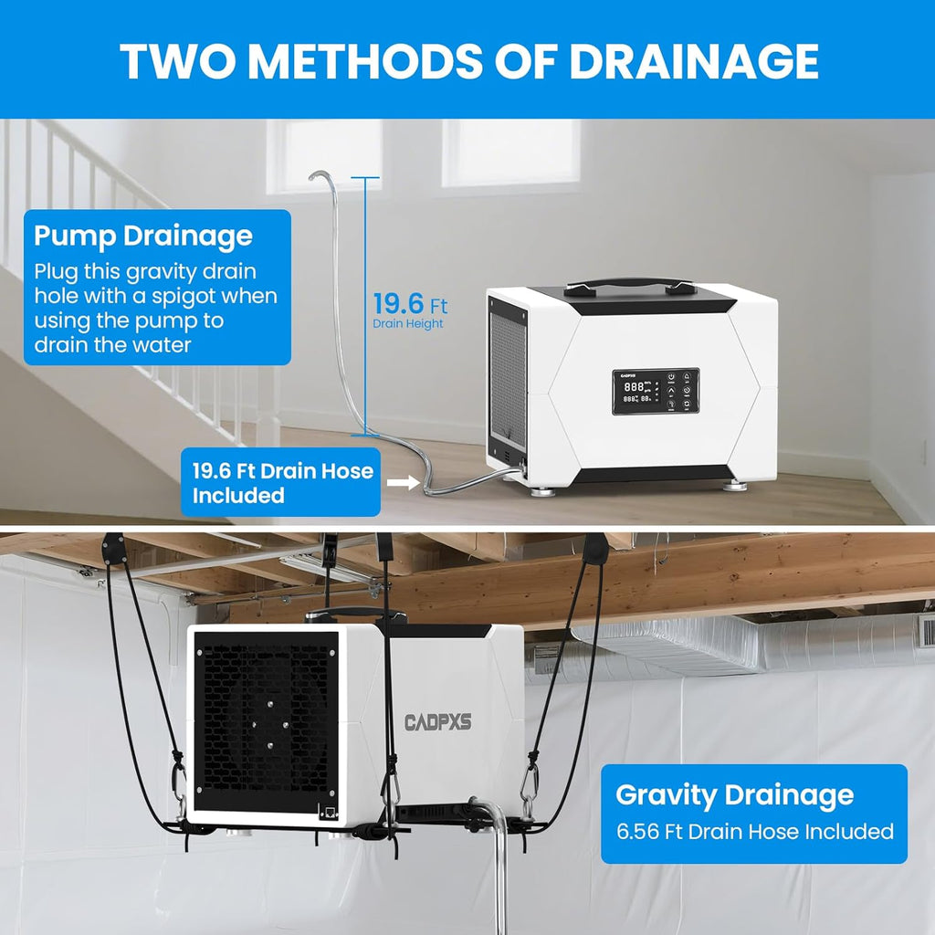 Crawl Space Dehumidifier with Pump and Drain Hose, 80 Pint Crawlspace Dehumidifier for Commercial, Basement