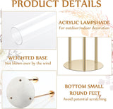 6 Set Wedding Gold Candelabra Centerpieces for Tables, 3 Arm Tall Acrylic Candle Holder Centerpiece with Clear Shades