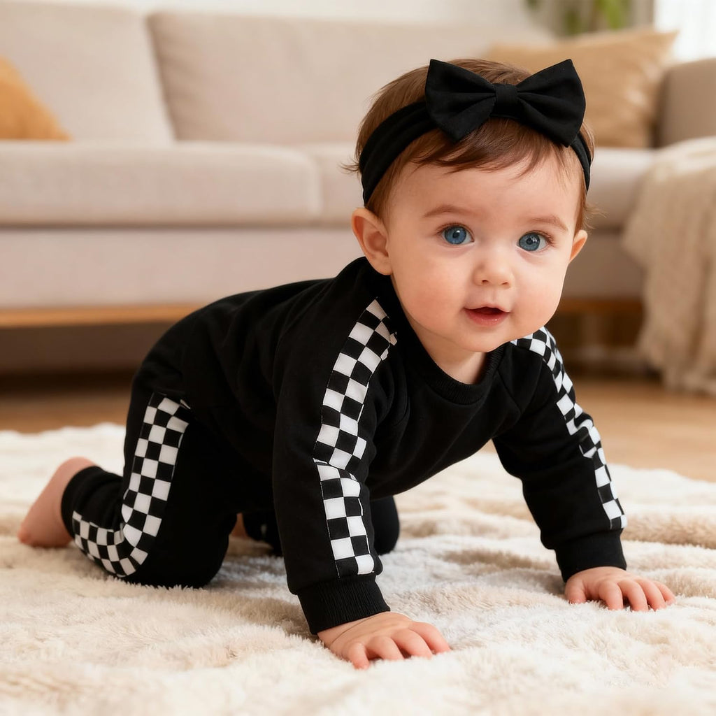 Infant Baby Girl Clothes Long Sleeve Loose Sweatshirts Pockets Pants Headband Outfits Fall Winter Spring Gift