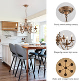 Rustic 6-Light Chandeliers,French Country Vintage Chandelier,Metal in Antique Bronze Pendant Chandelier,Pendant Light Fixture for Island Kitchen Farmhouse Dining Room Living Room A109-B07SCZK3TG