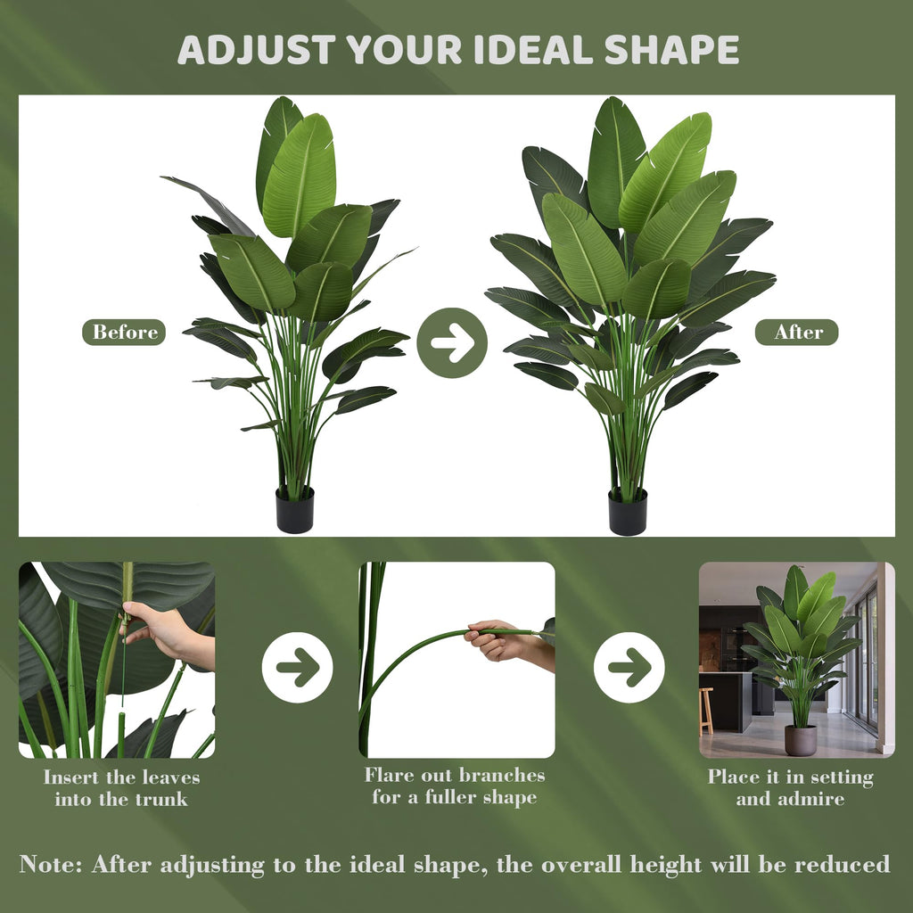 Artificial Bird of Paradise Tree 7FT with 19 Thick Matte Leaves
