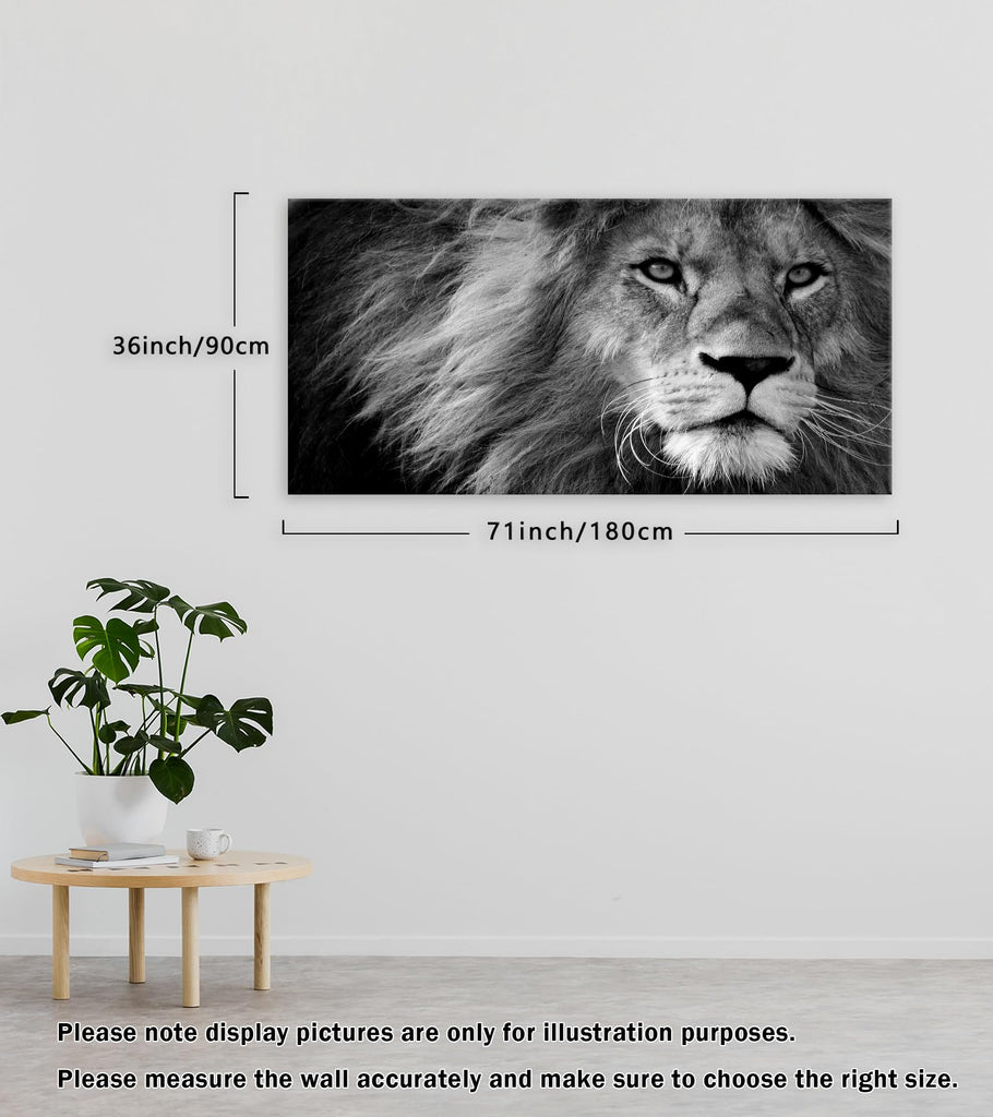 Modern Giclee Canvas Prints Wall Art Stretched Artwork Black and White Lion Pictures to Photo Paintings on