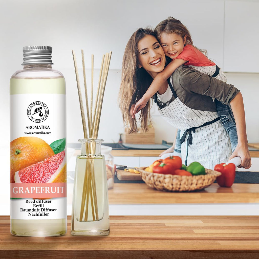 Reed Diffuser Oil Refill Grapefruit 6.8 Fl Oz (200ml) - Intensive & Long Fragrance for Room - Lasting Natural Room - Set of 68