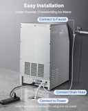 Commercial Ice Maker Machine, 130 lbs/24h with 30 lbs Storage Capacity, Built-in/Freestanding/Under Counter