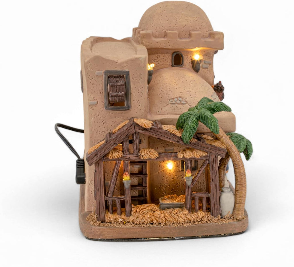 Bethlehem Inn Porcelain Christmas Village with LED Lights