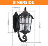 Dusk to Dawn Sensor Outdoor Wall Light Fixtures Black Roman 17.71" H Exterior Wall Lantern Waterproof Sconce Porch