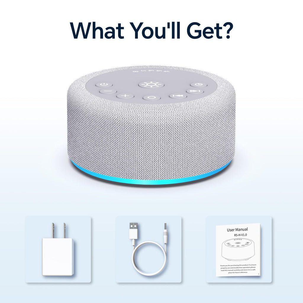 Sound Machine Night Light White Noise Brown Noise Machine 30 Non Looping Sounds 12 Lights 5 Timers 36 Adjustable