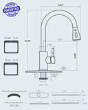 Black Kitchen Faucet with Pull Down Sprayer, High Arc Single Handle Classic Stainless Steel Sink Faucet 1 or 3 Hole