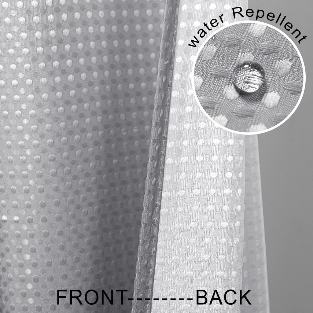 Shower Stall Curtain 36x72 Narrow Size for Small Bathroom, RV Shower Curtain for Camper, Grey and White Fabric Half
