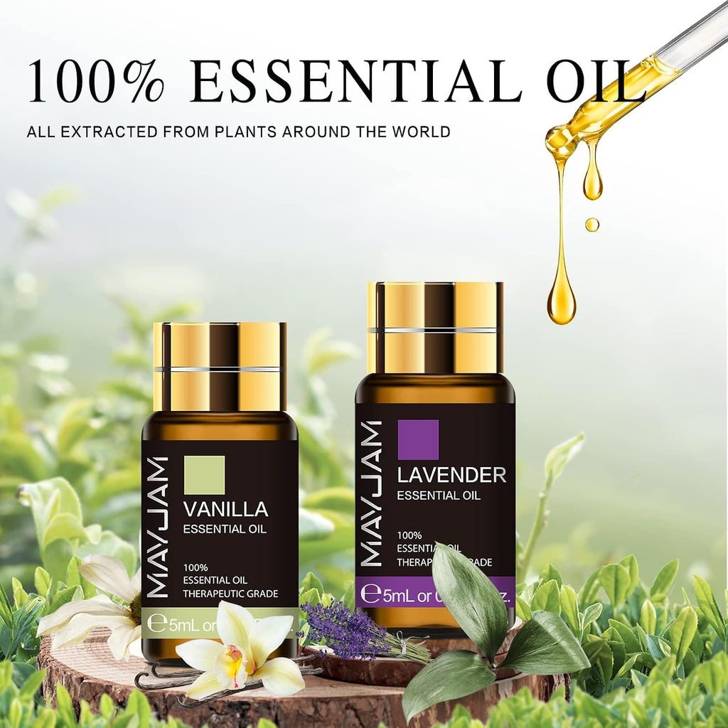 Top 28 Essential Oil Gift Set for Diffuser Massage Skin Hair Care - Set of 54