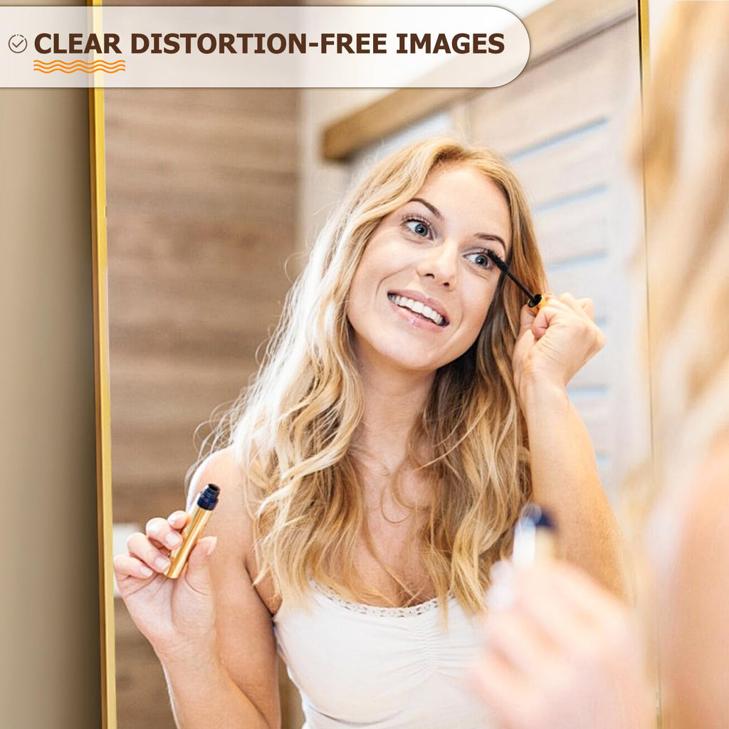 77" x 38" Arched Full Length Mirror with Gold Aluminum Frame - Oversized Floor Mirror & Gym - Wall