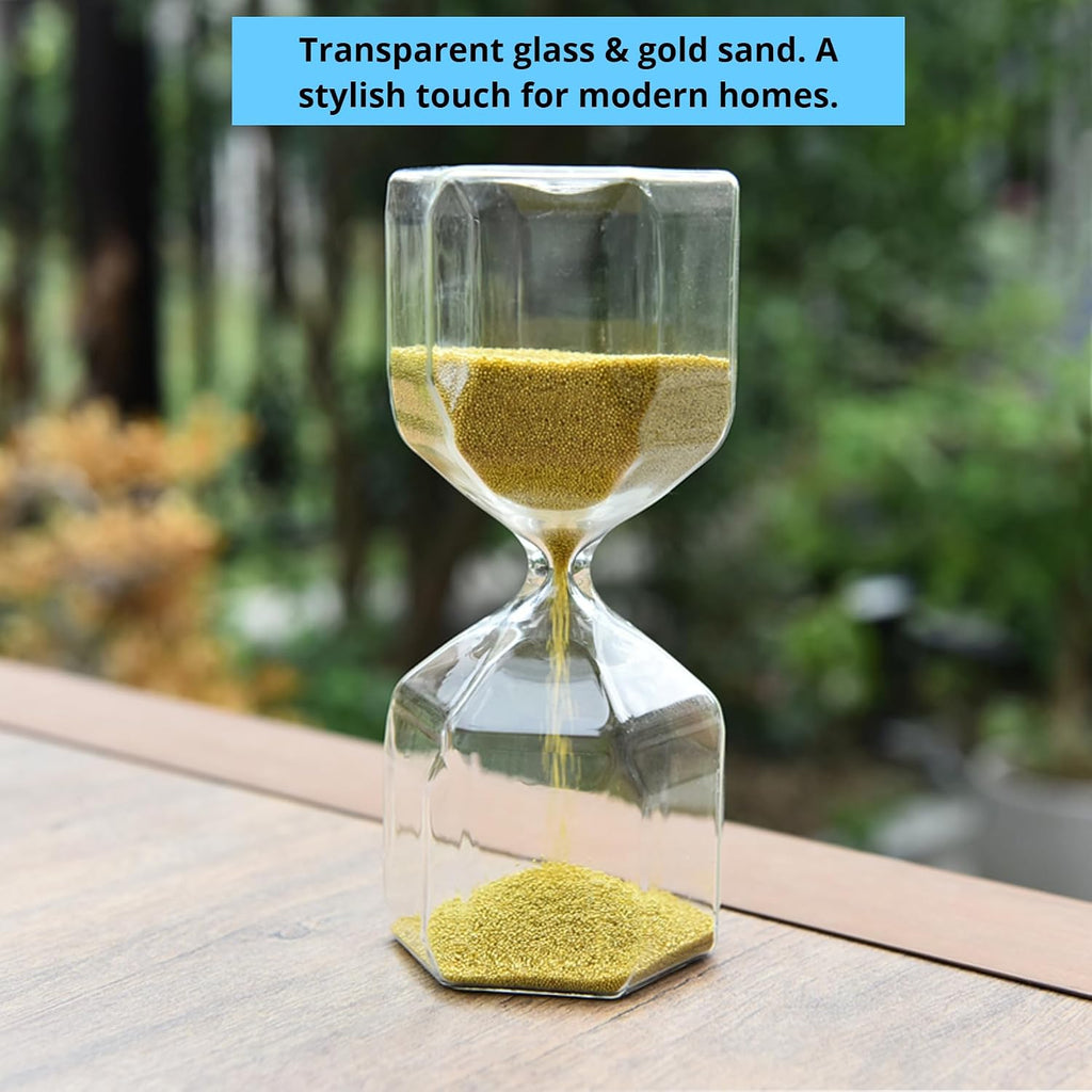 Sand Timer Decor Nordic Style Hexagonal Sandglass Decorative Hourglass Gold Sand Glass Material, Non - Timing Desktop