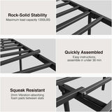 Metal Full Bed Frame - Modern Minimalist Victorian Style with Headboard/Footboard