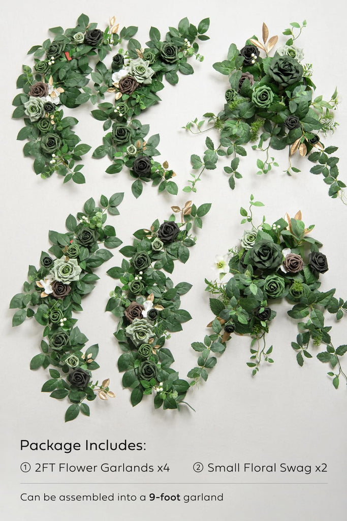 Lily White Artificial Flower Garland Wedding Arch 9 FT