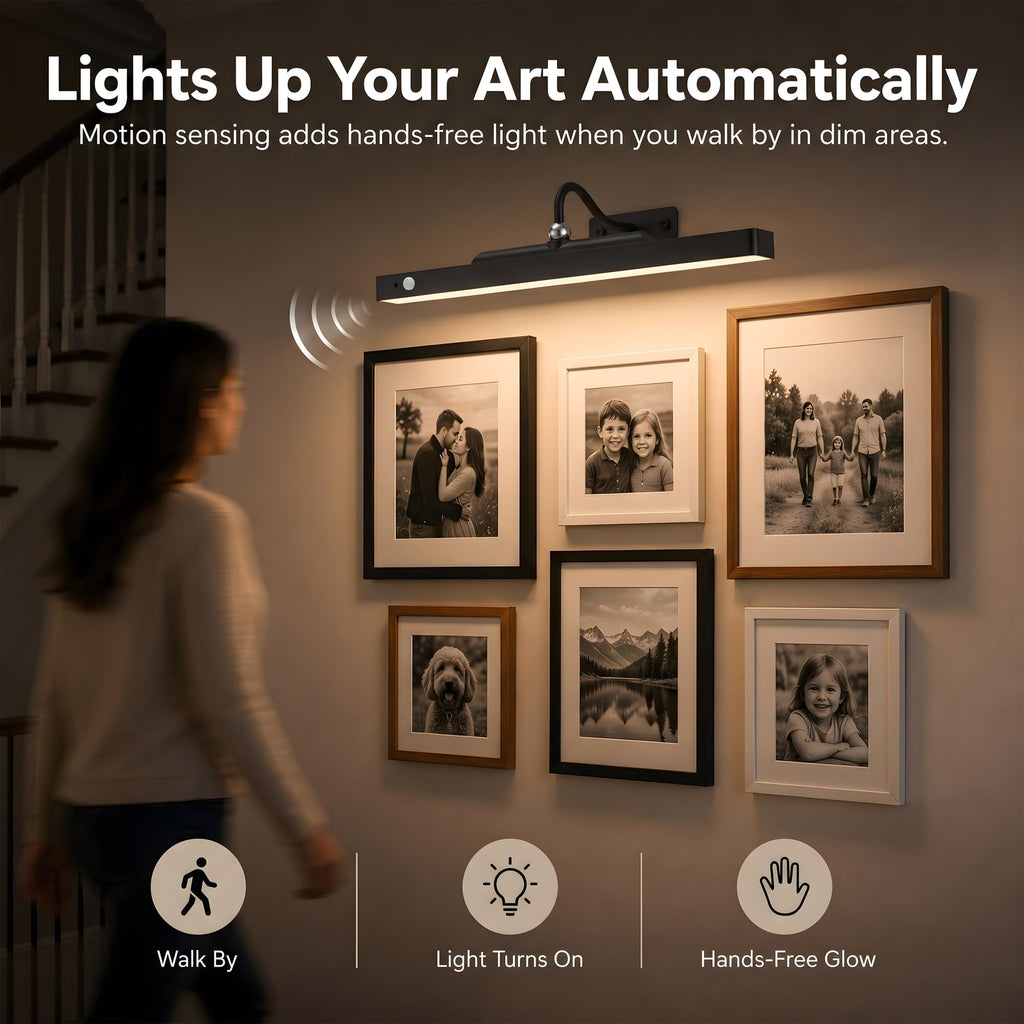 Picture Lights for Wall, Wireless Rechargeable Poster Light