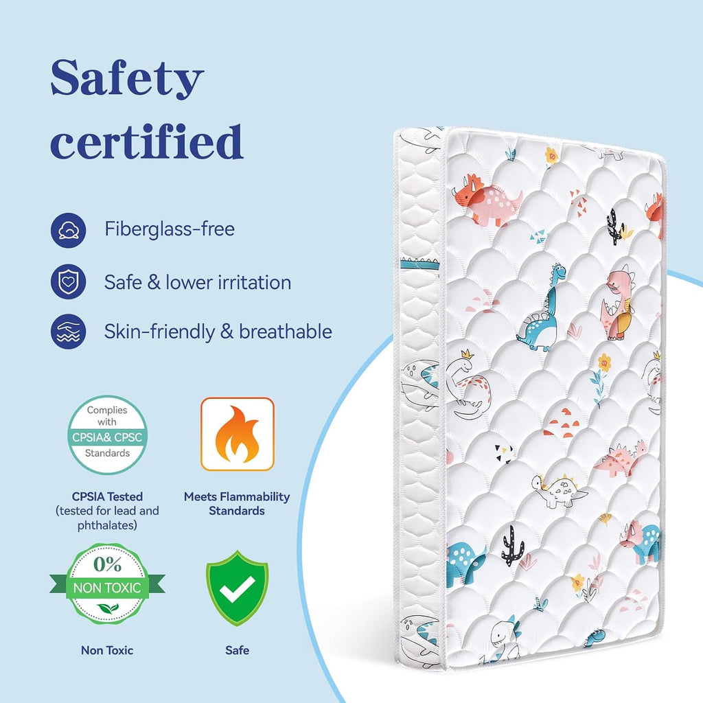5" Crib Mattress and Toddler Mattress, Firm, Hypoallergenic Crib Mattress, Fits Standard Crib and Toddler Bed