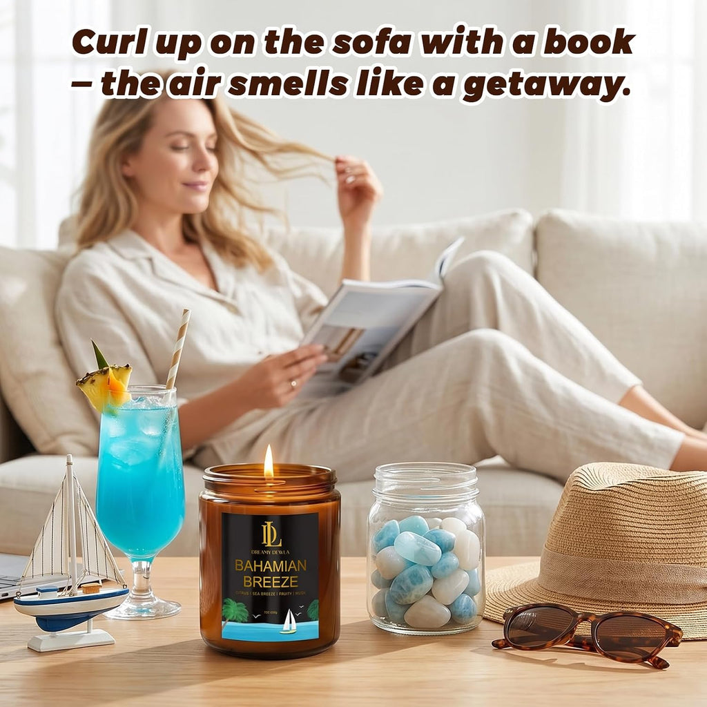 Scented Candles Set, 4 Pack Soy Candles Scented, Candle Gifts for Men Women, Scents of Pineapple Cocktail/Coconut - Set of 4