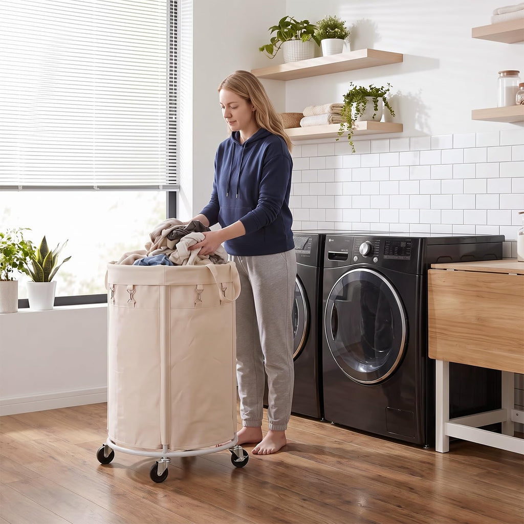 150L Large Capacity Rolling Laundry Basket Hamper with Wheels, Clothes hamper and Removable Bag , Laundry Room