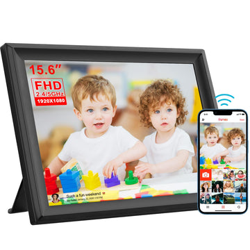15.6 inch Digital Photo Frame with 1920x1080 FHD IPS LCD Touch Screen, Dual-WiFi Share Photos & Videos Via Frameo