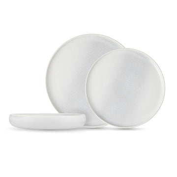 Eater x Foss Stoneware, 12 Piece Dinnerware Set (Service for 4), Thermal White
