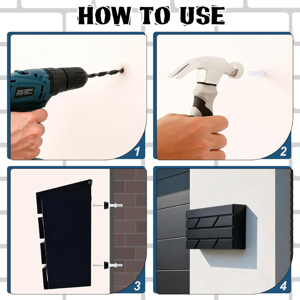 Wall Mount Mailbox Outside, Large Capacity Modern Mailbox Drop Box