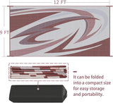 9X12FT Durable RV Outdoor Rugs for Camping RV Mat Modern Wave Design - 9×12 Burgundy