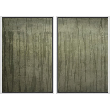 Framed Wall Art Print Set Muted Green Abstract Forest Photography Modern Art Rustic Relax/Calm Multicolor - 24"" x36