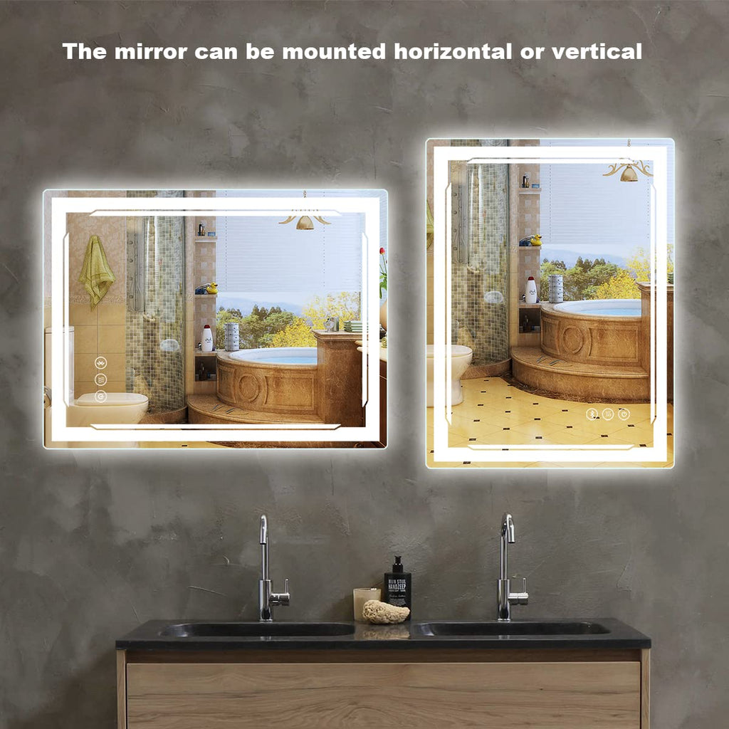 24x32 in LED Bathroom Vanity Makeup Mirror with Lights & Bluetooth Speaker
