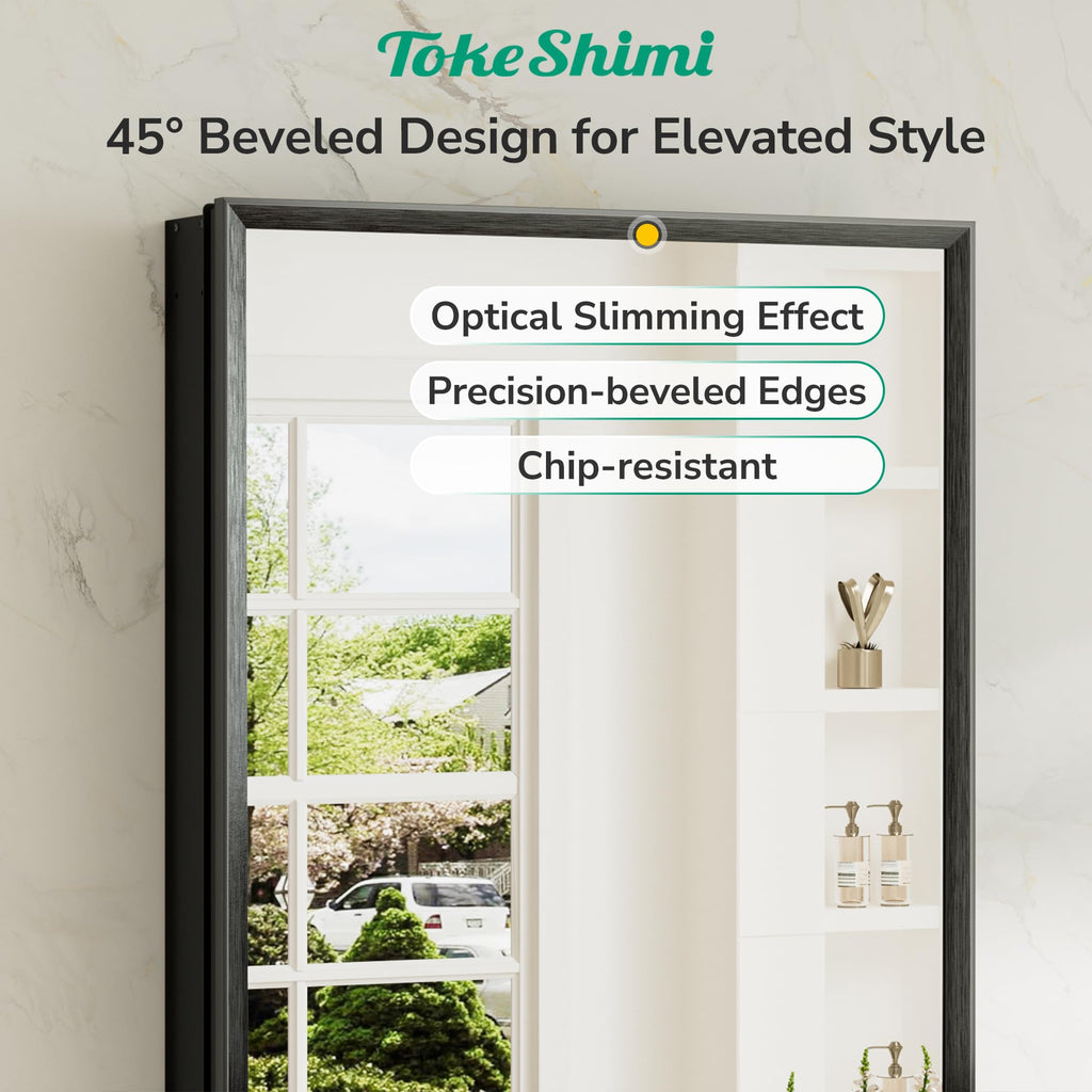 24 x 32 Black Medicine Cabinet with Mirror, Assembly Required, Bathroom Mirror Medicine Cabinet Wall Mounted