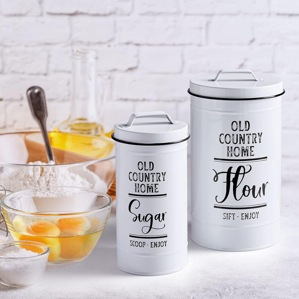 Canisters Sets for the Kitchen, Airtight Kitchen Canisters for Countertop, Flour and Sugar Containers, Tea Coffee - Set of 4