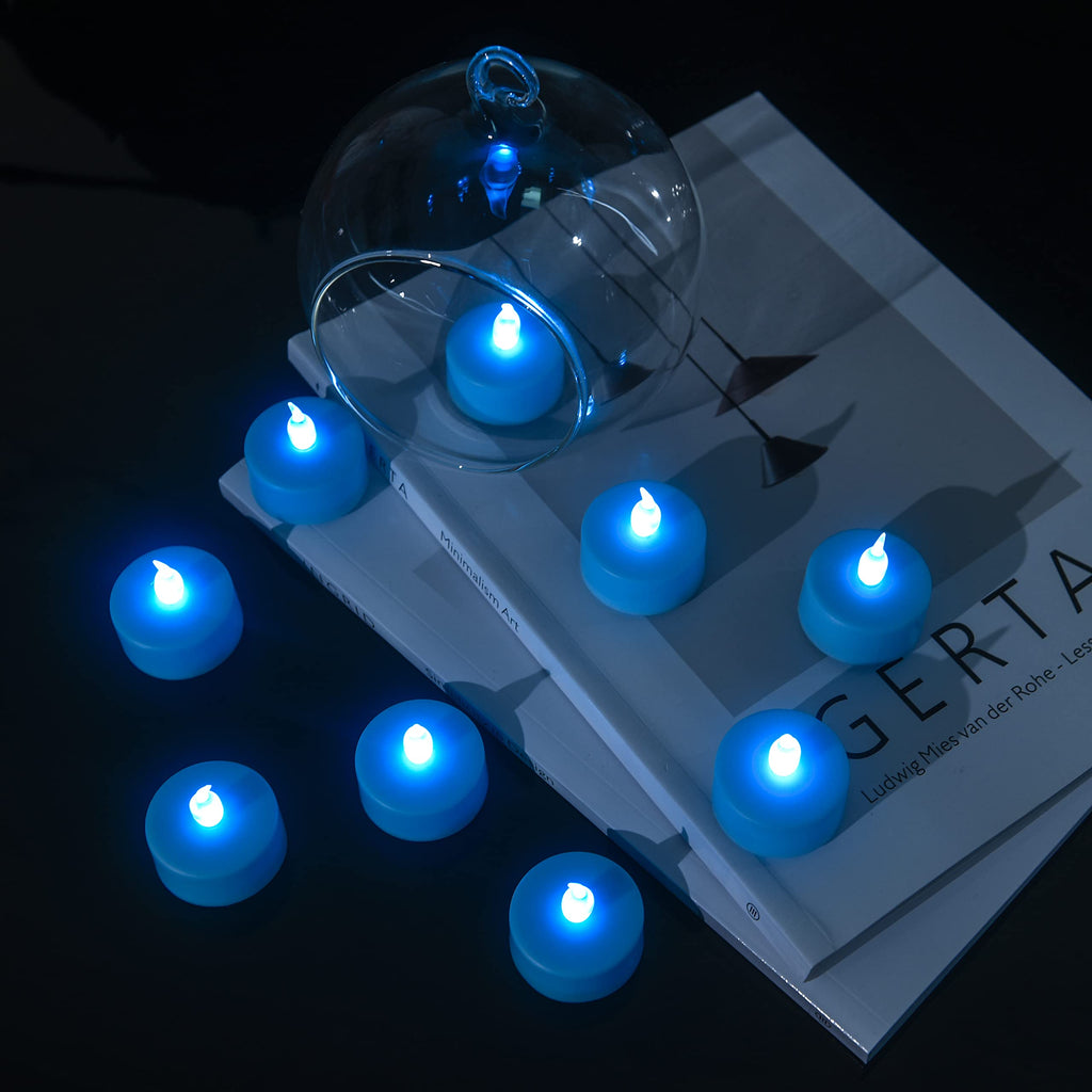 LED Tea Lights Battery Operated Flameless Candles Blue